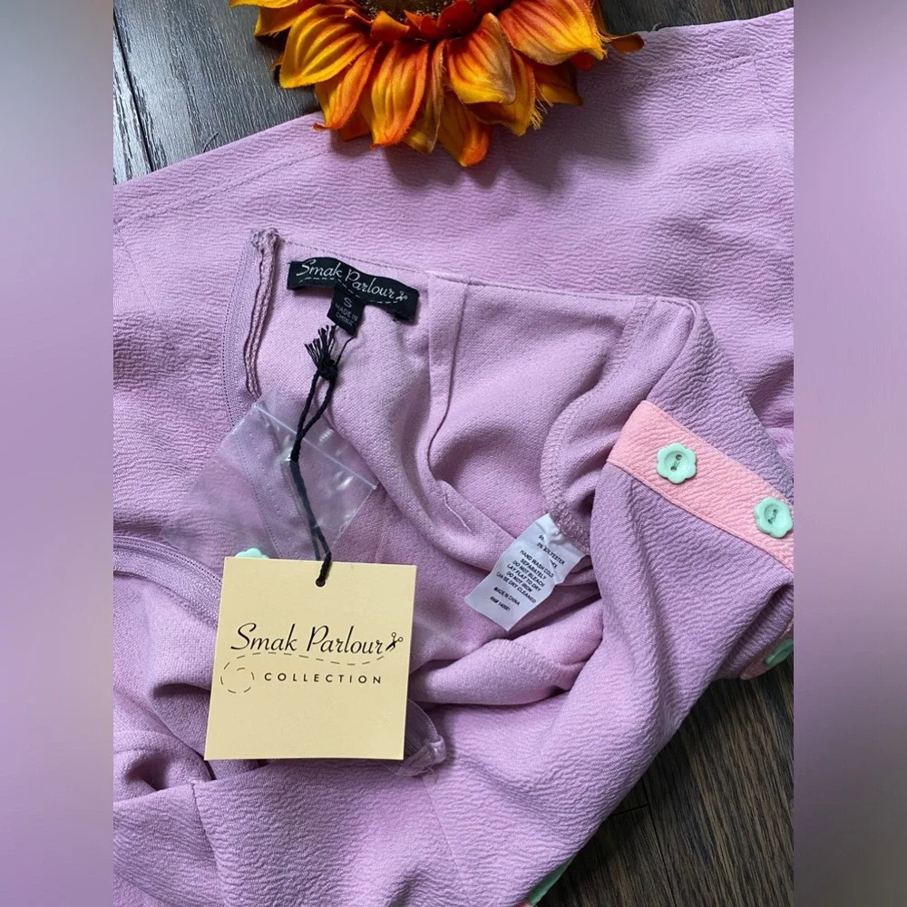 🦋B2G1🦋UNIQUE VINTAGE SMAK PARLOUR Lilac & Mint Colorblock Skort NWT | SM… - Picture 5 of 7